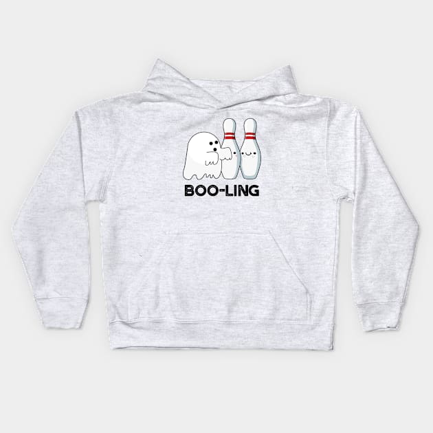 Booling Cute Halloween Bowling Ghost Pun Kids Hoodie by punnybone